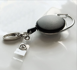 AMAZON AMAZON Hot Sale Oval Metal Zinc Alloy Telescopic Keychain Easy Pull Buckle Easy Pull Cable