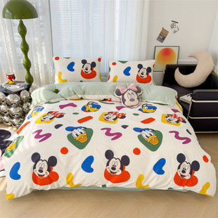 Трансграничный мультфильм Mickey A-типа стирки двухслойная пряжа Тайваньская постельная сумка из четырех частей