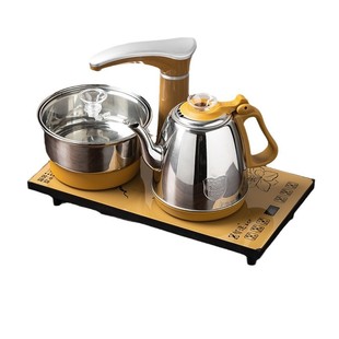 Full-automatic water supply electric heating water boiling teapot set intelligent tea making electromagnetic tea stove three-in-one kung fu tea set for home use
