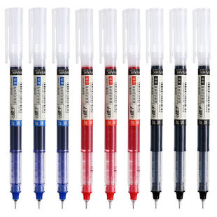 Quick-drying Straight Liquid Ball Pen 0.5mm Black Colorful Gel Pen Student Exam Needle Tube Water Pen Carbon Pen