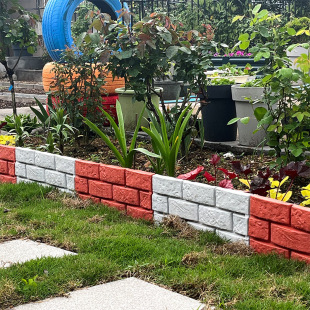 Garden Lawn Fence Fence Simulation Stone Pattern Courtyard Decorative Plastic Baffle Outdoor Vegetable Garden Partition Fence