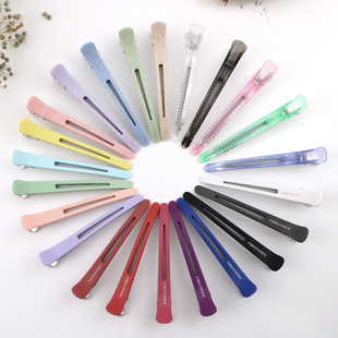 Factory direct supply multi-color barber shop special seamless clip partition positioning one-word clip wheat stalk cross-border hot selling hairpin