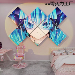 The first sound of the future decoration animation room layout electronic competition transformation hotel background wall hanging painting secondary bedroom stickers