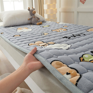 Class A Milk Velvet Mattress Cushion Foldable Bed Pad Autumn and Winter Warm Bed Mattress Dormitory Rent Mattress