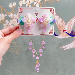 Han Chen children's antique headdress Han clothing forehead chain hair accessories girls tassel step accessories hair clip forehead side clip wholesale