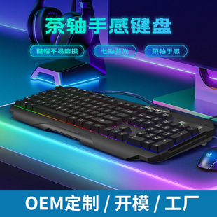 Game luminous large keyboard FVQ308 colorful Luminous Gaming mechanical feel wired keyboard wholesale