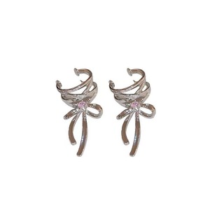Ribbon Aesthetics | Ear Clip 2024 New Fashion Ear Clip Cool Ballet Style Ribbon Bow Earrings Women's Delicate