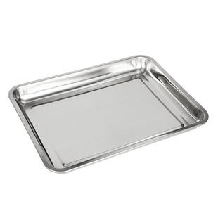 304 Stainless Steel Square Plate Stainless Steel Plate Barbecue Plate Dish Grilled Fish Plate Canteen Steaming Rice Plate Rectangular Tray