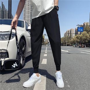 2023 New Pants Men's Summer Korean Style Trendy Solid Color Thin Casual Pants Ankle-length Pants