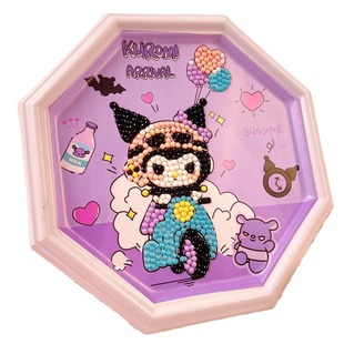 Sanrio diy diamond sticker pendant kulomi point diamond painting handmade material bag children's educational toys
