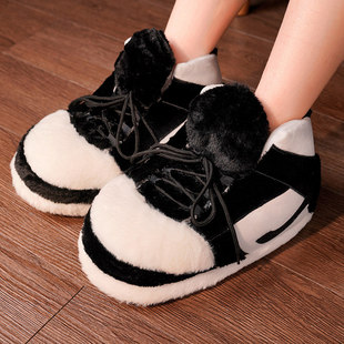 Internet celebrity style spoof AJ cotton slippers coconut A cone cotton shoes black and red warm home large cotton slippers wholesale delivery