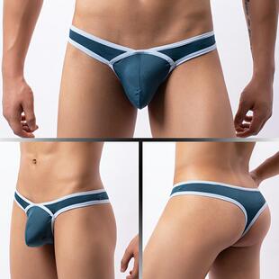 Wholesale Japanese and Korean European and American men's low waist underwear head comrade sexy mesh breathable thong T pants E-090