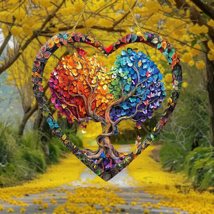 Acrylic Tree of Life Crystal Love Shape Series Sun Catcher Pendant Garden Party Decoration Atmosphere Supplies