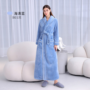 Winter Nightgown Women's Autumn and Winter New Men's Pajamas Thickened Flannel Bathrobe for Couple plus size Home Clothes Robe for Winter