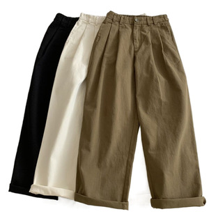 H8A Japanese Style Lazy Style Pants Women's Spring and Autumn Flesh Covering Slim Black Pants All-match Small Hallen Pants Women