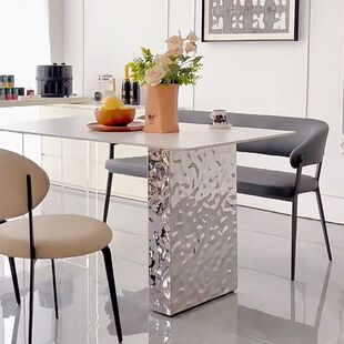 Bright Slate Dining Table Small Apartment Thickeneded Acrylic Suspended Pure White Normcore Accessible Luxury Home Living Room Dining Table