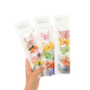 New small rubber band head rope set cute girls hair rope cartoon princess head accessories Japanese and Korean children hair ring