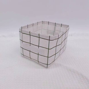 Wholesale Fabric Fresh Cotton and Linen Desktop Storage Box with Handle Cabinet Small Clothes Storage Basket Cosmetic Storage Box