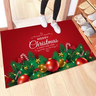 Living Room Coffee Table Mat Christmas Entrance Door Front Entrance Carpet Floor Mat Bathroom Toilet Thickened Non-Slip Hair Replaceable