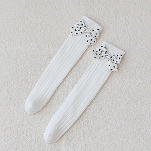 25 Children's Socks Newborn Autumn Girls' Bow Class A Long Tube Straight Over-knee Socks Autumn and Winter