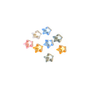 Ice-transparent five-pointed star nail jewelry color three-dimensional star resin accessories diy phone case decoration accessories wholesale