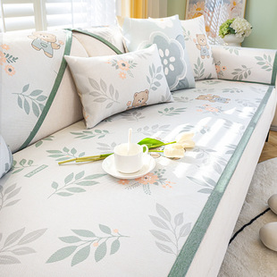 Cartoon ice rattan sofa cushion summer sleeping mat ice silk mat washable summer sofa cover cushion cover cloth towel mat