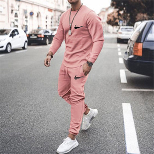 Cross-border 2022 New Autumn Men's European and American Long Sleeve Casual suit Fashion Sports Two-piece suit in stock