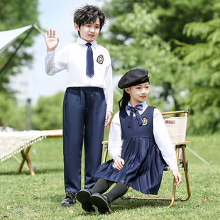 Children's Chorus Costumes Performance Costumes Spring Kindergarten Garden Costumes Primary and Secondary School Students Reading Class Costumes Academic Style Performance Costumes