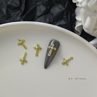 Nail Beauty Queen Mother Pearl Jewelry Internet Celebrant Dark Retro Cross Pearl Diamond Earth Planet Pearl Nail Decoration