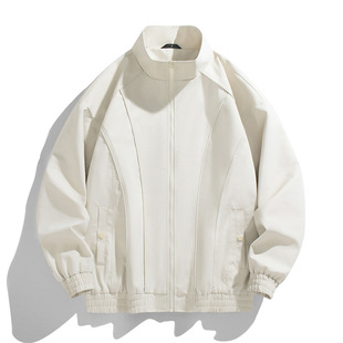 American Style Collar Profile Short Jacket Men's Spring Design Stitching Flying Jacket High-end Work Jacket Men's