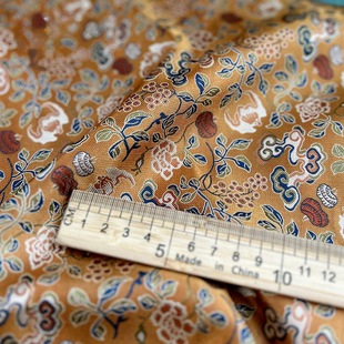 Wufu Babao Ganoderma Ganoderma, имитация ткани Song Jin, новое китайское платье пальто, платье Cheongsam Hanfu ткань