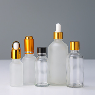 Transparent Essence Bottle Frosted Thickened Glass Circle Rubber Head Dropper Bottle 10ml15ml Sample Essence Bottled