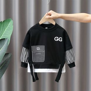 Boys' Suits Spring & Fall 2025 New Kidsren's Handsome Fashionable Clothes Trendy Baby Spring Internet Celebrity Style Sweatshirts