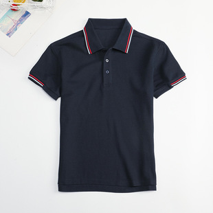 Summer school uniform primary school student navy blue polo shirt Boys Girls light blue white gray children's short-sleeved T-shirt