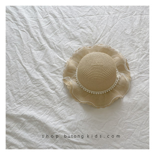 Princess Style Baby Beach Hat Forest Style Kidsren's Super Fairy Lace Shoulder Bag Summer New Style Girl Straw Hat
