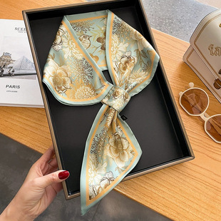 2021 Fashion New Cross Small Scarf Women's Hair Belt Korean Style Spring and Autumn Summer Professional Scarf Small Scarf Square Scarf Hair Belt