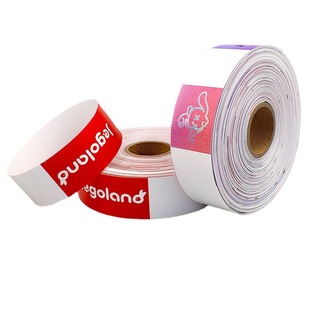 Printed thermal paper wrist strap disposable bracelet children's water park tickets can be printed on-site wrist strap