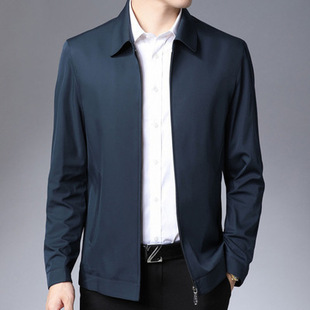 Middle-aged Men's Spring and Autumn Jacket Middle-aged Jacket Thin Casual Middle-aged 40-50-year-old Jacket for Dad Men