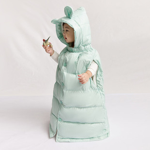 Autumn and winter baby cloak down cloak for boys and girls baby go out windproof reach shawl newborn thick hug clothes