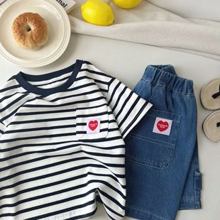Children's Short-sleeved T-shirt 25 Spring and Summer Children's Wear Children's Japanese Short-sleeved T-shirt Children's Summer Casual Top Short-sleeved