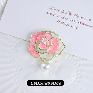 High-end Camellia Pearl Brooch Women's All-match Vintage Corsage Fashion Fragrance High-end Corsage Clothes Accessories