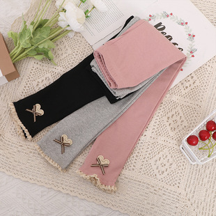 Spring and Autumn Korean Style Girls' Leggings Children's Outer Wear Slim-fit Thin Pants Girls' Leggings Spring Sweet Trousers