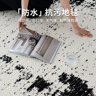 Black and White Classic Italian Carpet Living Room Waterproof Dirt Resistant Minimalist Light Luxury High-class Villa Sofa Bedroom Floor Cushion