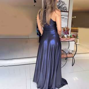 2024 Europe and the United States Amazon cross-border foreign trade summer slanted shoulder off-shoulder sexy dress slim slim light luxury dress