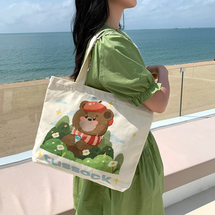 2025 new canvas bag large capacity shoulder bag Korean version of Joker tote bag manufacturers wholesale work commuter bag