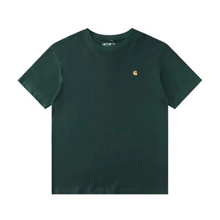 Cross-border Foreign Trade Kaha T Classic Gold Embroidered Short-sleeved Men's and Women's Loose All-match T-shirt Base Shirt Trendy for Couples