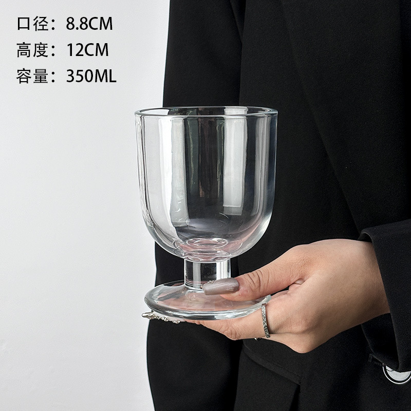 Niche Ins Style Fat Short Cup Glass Retro Simple Cold Drink Cup Cocktail Cup Juice Cup Coffee Cup