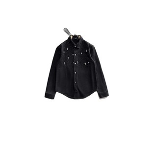 Chrome Hearts Krotu 25 Весенний подиум высокого класса жаккардовая джинсовая рубашка унисекс