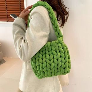 Xiaohongshu same style cloth strip can core cotton super thick Iceland wool hand-woven bag carpet pillow cat nest ins