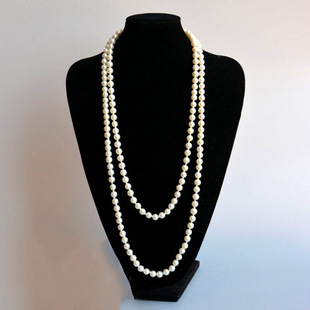 Vintage Pearl Necklace Women's Elegant Elegant Small Chanel Style Double-layer Clavicle Chain All-match Long Woolen Chain Cross-border X20